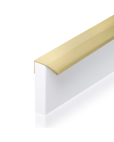 Puxador de móvel anodizado dourado COSTA puxador design fixado na borda de um painel branco