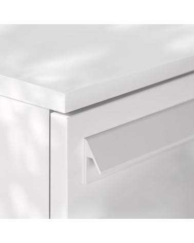 Puxador de móvel branco brilhante VERBA puxador design montado num móvel