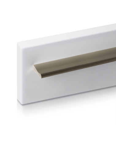 Puxador de móvel anodizado escovado AVERE puxador design fixado num painel