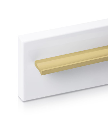 Puxador de móvel anodizado dourado ESSEN puxador design fixado num painel